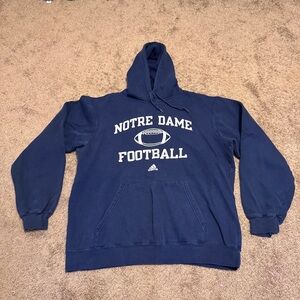 Notre Dame Adidas Hoodie Mens Small Blue Oversized Pullover Long Sleeve NCAA